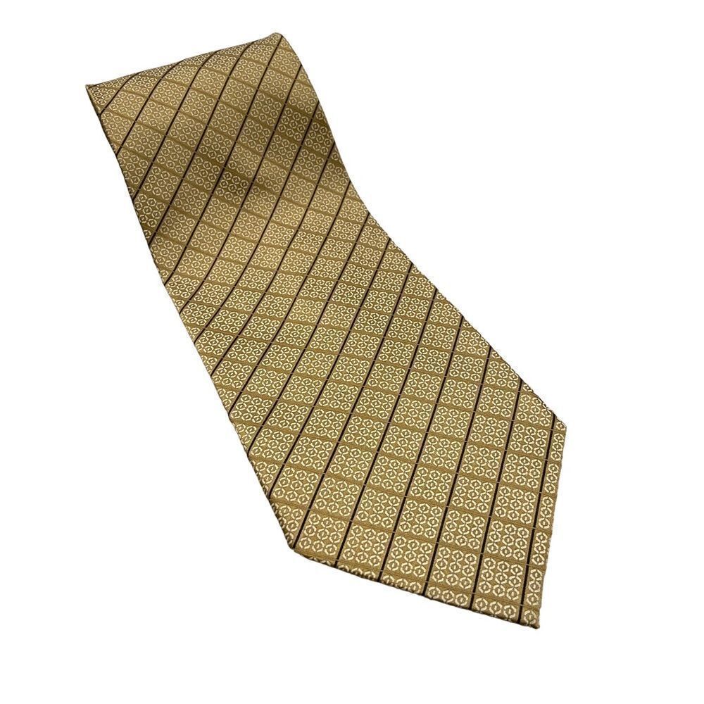 Men’s Bergamo New‎ York Tan and White Silk Tie